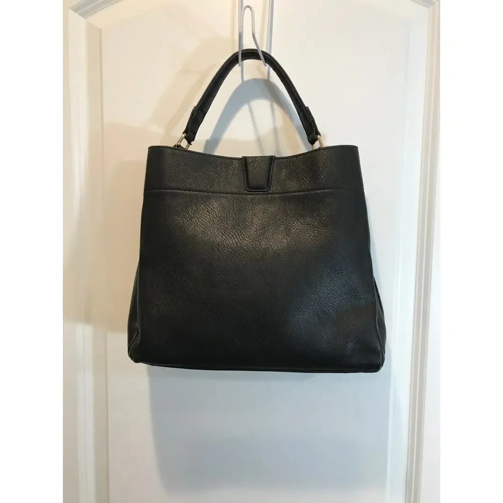Jen & Co Tati Lizard Black Monogrammable Satchel